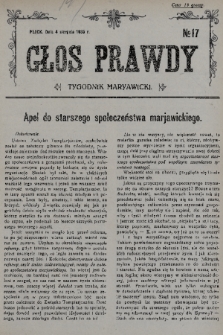 Głos Prawdy : tygodnik maryawicki. 1935, nr 17