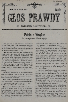 Głos Prawdy : tygodnik maryawicki. 1935, nr 19
