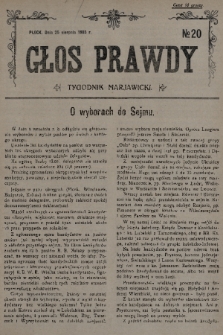 Głos Prawdy : tygodnik maryawicki. 1935, nr 20