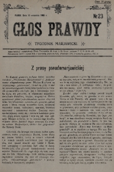 Głos Prawdy : tygodnik maryawicki. 1935, nr 23