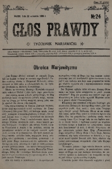 Głos Prawdy : tygodnik maryawicki. 1935, nr 24