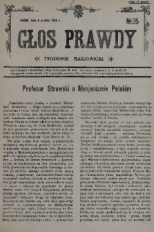 Głos Prawdy : tygodnik maryawicki. 1935, nr 35