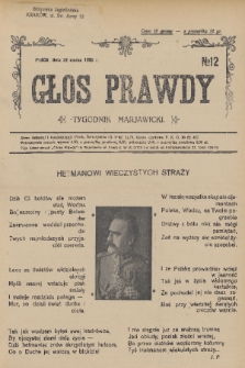 Głos Prawdy : tygodnik maryawicki. 1936, nr 12
