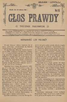 Głos Prawdy : tygodnik maryawicki. 1936, nr 16