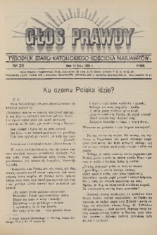 Głos Prawdy : tygodnik Staro-Katolickiego Kościoła Marjawitów. 1936, nr 28