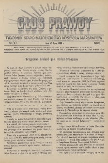 Głos Prawdy : tygodnik Staro-Katolickiego Kościoła Marjawitów. 1936, nr 30