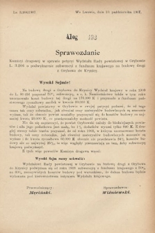 [Kadencja VIII, sesja III, al. 492] Alegata do Sprawozdań Stenograficznych z Trzeciej Sesyi Ósmego Peryodu Sejmu Krajowego Królestwa Galicyi i Lodomeryi wraz z Wielkiem Księstwem Krakowskiem z roku 1907. Alegat 492