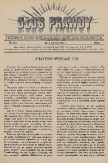 Głos Prawdy : tygodnik Staro-Katolickiego Kościoła Marjawitów. 1936, nr 44