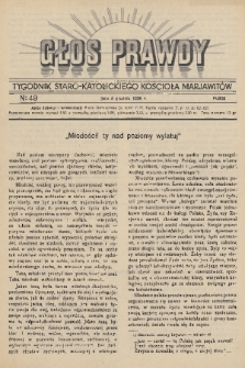 Głos Prawdy : tygodnik Staro-Katolickiego Kościoła Marjawitów. 1936, nr 49