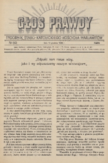 Głos Prawdy : tygodnik Staro-Katolickiego Kościoła Marjawitów. 1936, nr 50