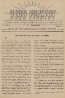 Głos Prawdy : tygodnik Staro-Katolickiego Kościoła Marjawitów. 1937, nr 45