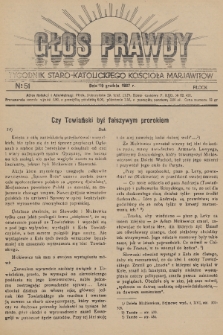 Głos Prawdy : tygodnik Staro-Katolickiego Kościoła Marjawitów. 1937, nr 51