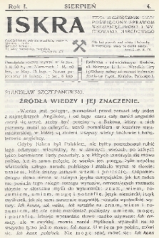 Iskra : miesięcznik poświęcony sprawom wstrzemięźliwości i wychowania narodowego. R.1, 1910, nr 4