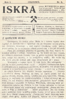 Iskra : miesięcznik poświęcony sprawom wstrzemięźliwości i wychowania narodowego. R.1, 1910, nr 8