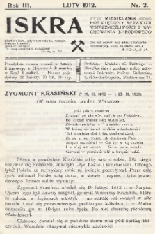 Iskra : miesięcznik poświęcony sprawom wstrzemięźliwości i wychowania narodowego. R. 3, 1912, nr 2