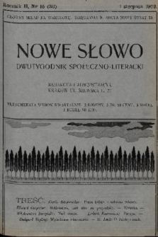 Nowe Słowo : dwutygodnik społeczno-literacki. R. 2, 1903, nr 15 (38)