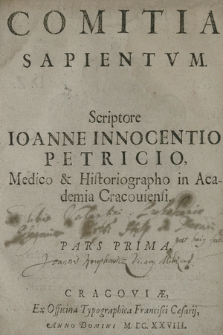 Comitia Sapientvm. P. 1