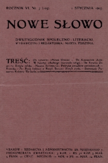 Nowe Słowo : dwutygodnik społeczno-literacki. R. 6, 1907, nr 7 (103)