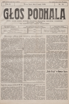 Głos Podhala : aktualny tygodnik powiatów: gorlickiego, grybowskiego, limanowskiego, makowskiego, nowosądeckiego, nowotarskiego i żywieckiego. 1930, nr 19