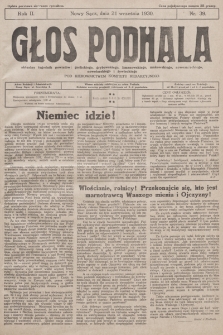 Głos Podhala : aktualny tygodnik powiatów: gorlickiego, grybowskiego, limanowskiego, makowskiego, nowosądeckiego, nowotarskiego i żywieckiego. 1930, nr 39