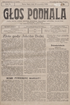 Głos Podhala : aktualny tygodnik powiatów: gorlickiego, grybowskiego, limanowskiego, makowskiego, nowosądeckiego, nowotarskiego i żywieckiego. 1930, nr 40