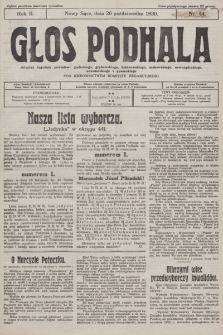 Głos Podhala : aktualny tygodnik powiatów: gorlickiego, grybowskiego, limanowskiego, makowskiego, nowosądeckiego, nowotarskiego i żywieckiego. 1930, nr 44