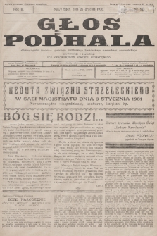 Głos Podhala : aktualny tygodnik powiatów: gorlickiego, grybowskiego, limanowskiego, makowskiego, nowosądeckiego, nowotarskiego i żywieckiego. 1930, nr 52