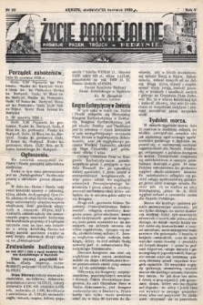 Życie Parafjalne : parafja Przen. Trójcy w Będzinie. 1939, nr 25