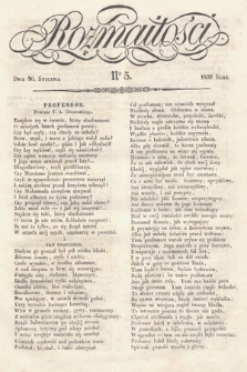 Rozmaitości : pismo dodatkowe do Gazety Lwowskiej. 1836, nr 5