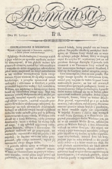 Rozmaitości : pismo dodatkowe do Gazety Lwowskiej. 1836, nr 8