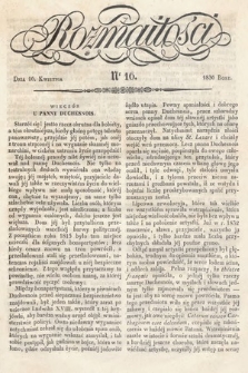 Rozmaitości : pismo dodatkowe do Gazety Lwowskiej. 1836, nr 16