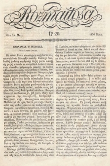 Rozmaitości : pismo dodatkowe do Gazety Lwowskiej. 1836, nr 20