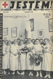 Jestem ! : w czasie pokoju i wojny na stanowisku : czasopismo P.C.K. dla wszystkich. 1938, nr 4