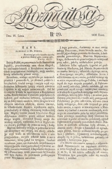 Rozmaitości : pismo dodatkowe do Gazety Lwowskiej. 1836, nr 29