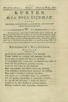 Kuryer dla Płci Piękney czyli Dziennik Literaturze, Kunsztom, Nowościom i Modom Poświęcony. R.1, [T.1], Ner 11 (25 stycznia 1823)