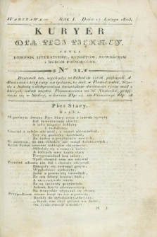 Kuryer dla Płci Piękney czyli Dziennik Literaturze, Kunsztom, Nowościom i Modom Poświęcony. R.1, [T.1], Ner 21 (17 lutego 1823)