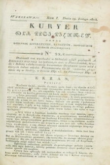 Kuryer dla Płci Piękney czyli Dziennik Literaturze, Kunsztom, Nowościom i Modom Poświęcony. R.1, [T.1], Ner 22 (19 lutego 1823)