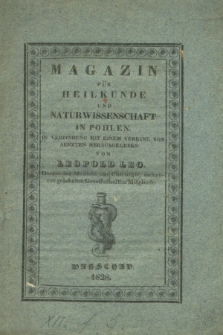 Magazin für Heilkunde und Naturwissenschaft in Pohlen. Jg.1, Heft 3 (1828) + wkładka