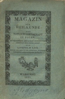 Magazin für Heilkunde und Naturwissenschaft in Polen. Jg.2, Heft 1 (1829) + wkładka