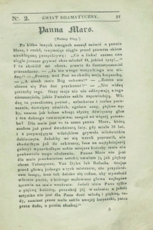 Świat Drammatyczny. 1838, [T.1], № 2 ([20 stycznia])