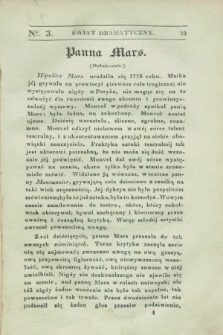 Świat Drammatyczny. 1838, [T.1], № 3 ([30 stycznia])