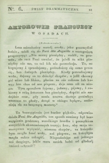 Świat Drammatyczny. 1838, [T.1], № 6 ([28 lutego])
