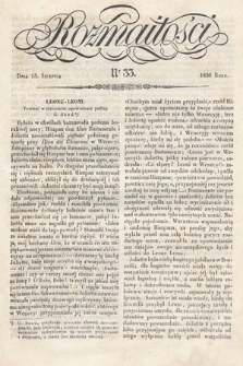 Rozmaitości : pismo dodatkowe do Gazety Lwowskiej. 1836, nr 33