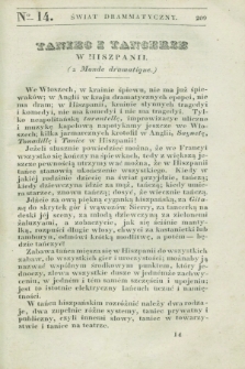 Świat Drammatyczny. 1838, [T.1], № 14 ([20 maja])