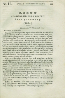 Świat Drammatyczny. 1838, [T.1], № 15 ([30 maja])