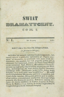 Świat Drammatyczny. 1838, [T.2], № 1 (10 lipca)