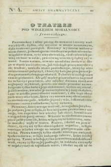 Świat Drammatyczny. 1838, [T.2], № 4 ([10 sierpnia])
