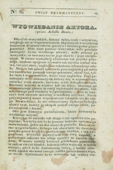 Świat Drammatyczny. 1838, [T.2], № 6 [(30 sierpnia])