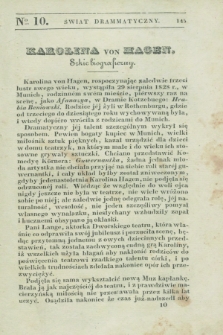 Świat Drammatyczny. 1838, [T.2], № 10 ([10 października])