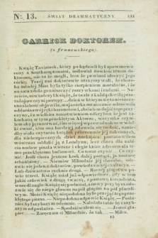 Świat Drammatyczny. 1838, [T.2], № 13 ([10 listopada])